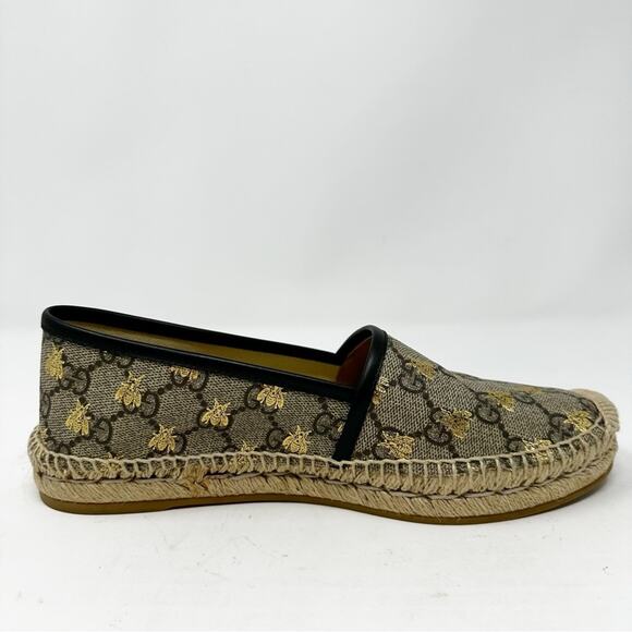 Gucci GG Supreme Monogram Bee Espadrille Flats Loafers - Picture 7 of 11